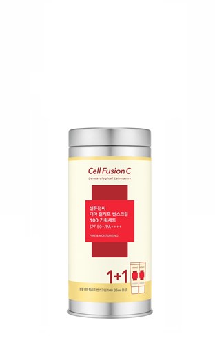 Cell Fusion C Derma Relief Sunscreen 100 SPF 50+/PA+++ - krem nawilżający z wysoką ochroną przeciwsłoneczną dla całej rodziny - 2x35ml