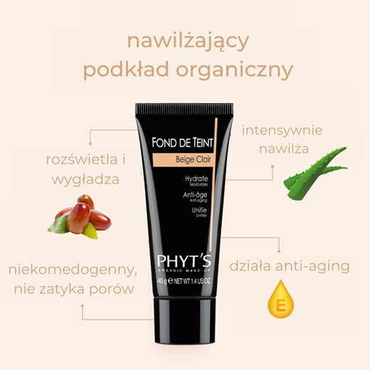 Phyt's Fond De Teint 00 Beige Leger - nawilżający podkład organiczny - 40g