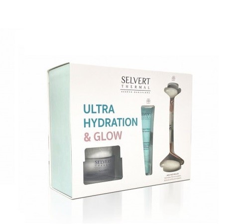 Selvert Thermal Ultra Hydration & Glow - zestaw ultra - nawodnienie i blask - 50ml + 15ml + roller jadeitowy