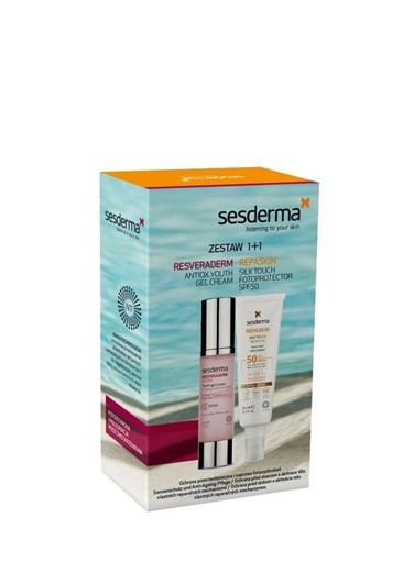 Sesderma Resveraderm Antiox Youth Gel Cream + Repaskin Silk Touch Fotoprotector (SPF50) - 2x50ml