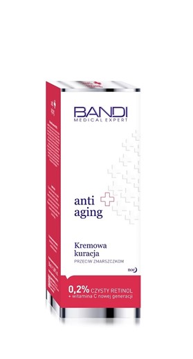 Bandi Anti Aging Anti-Wrinkle Treatment Cream - kremowa kuracja przeciw zmarszczkom - 50ml, ochrona antyoksydacyjna, krem z retinolem