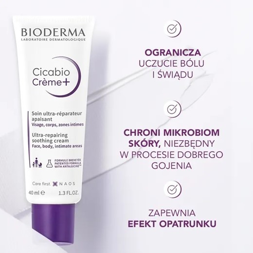 Bioderma Cicabio Creme+ - ultranaprawczy krem łagodzący - 40ml