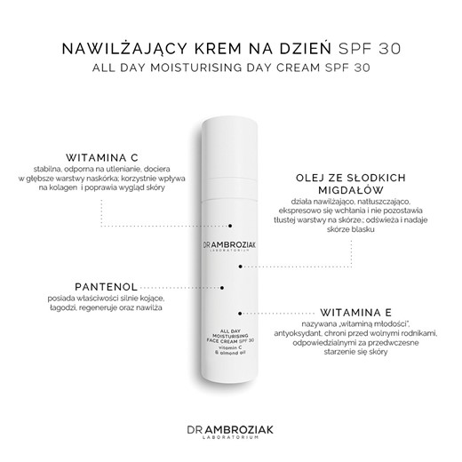Dr Ambroziak All Day Moisturizing Face Cream (SPF30) - krem nawilżający na dzień - 50ml