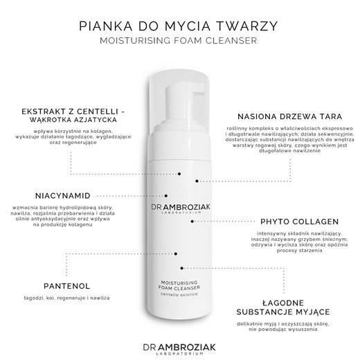 Dr Ambroziak Moisturizing Foam Cleanser - pianka myjąca do twarzy - 150ml
