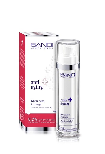 Bandi Anti Aging Anti-Wrinkle Treatment Cream - kremowa kuracja przeciw zmarszczkom - 50ml, ochrona antyoksydacyjna, krem z retinolem