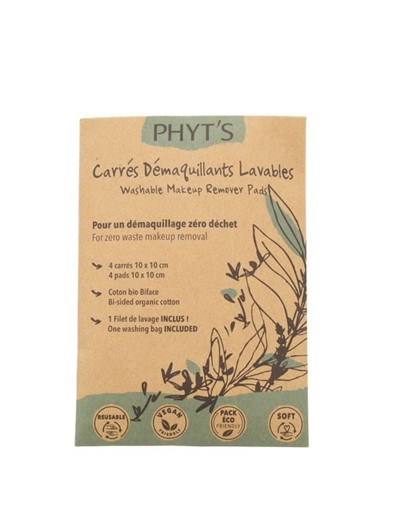 Phyt's Carres Demaquillants Lavables - płatki do demakijażu ze 100% organicznej bawełny - 4 szt.