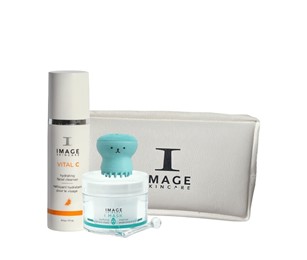 Image Skincare - zestaw oczyszczający z kosmetyczką i gąbeczką - 177ml + 57g