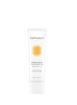 Cell Fusion C Derma Relief Sunscreen 100 SPF 50+/PA++++ - nawilżający krem przeciwsłoneczny z cynkiem - 50ml
