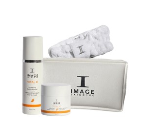 Image Skincare Vital C - zestaw odżywczy z kosmetyczką i opaską - 177ml + 57g