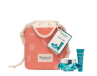 Thalgo Energy Booster Routine Spiruline Boost - zestaw wygładzający - 50ml + 10ml + worek