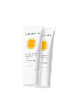 Cell Fusion C Derma Relief Sunscreen 100 SPF 50+/PA ++++ - krem nawilżający z ochroną przeciwsłoneczną - 2x35ml